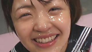 blowjob bukkake cumshot facial gangbang hairy japanese schoolgirl small tits teen